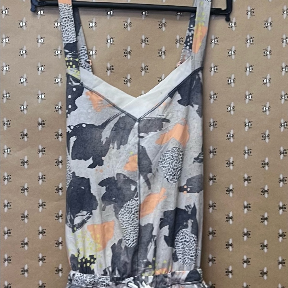 Abstract Print Sleeveless Jumpsuit